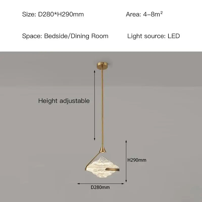 Modern gold led pendant lamp with textured glass shade featuring a decorbites gold led design for dining room decor