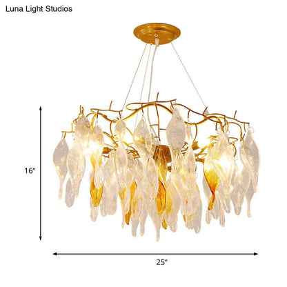 Lámpara de araña espiral LED dorada moderna - 6 luces - Colgante para comedor