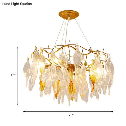 Lámpara de araña espiral LED dorada moderna - 6 luces - Colgante para comedor