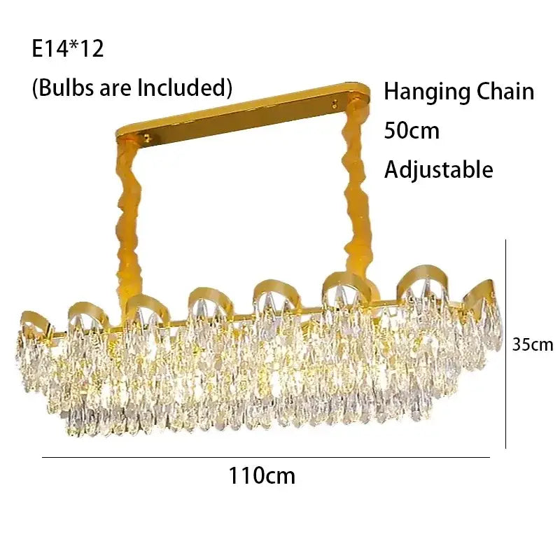 Modern gold led sunflower crystal ceiling chandelier with rectangular frame and clear crystal droplets for dining room decorbites led sunflower