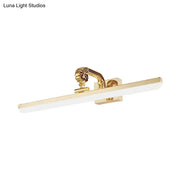 Modern gold led vanity light wall mounted with ornate handle and sleek rectangular led panel for 110v-120v use