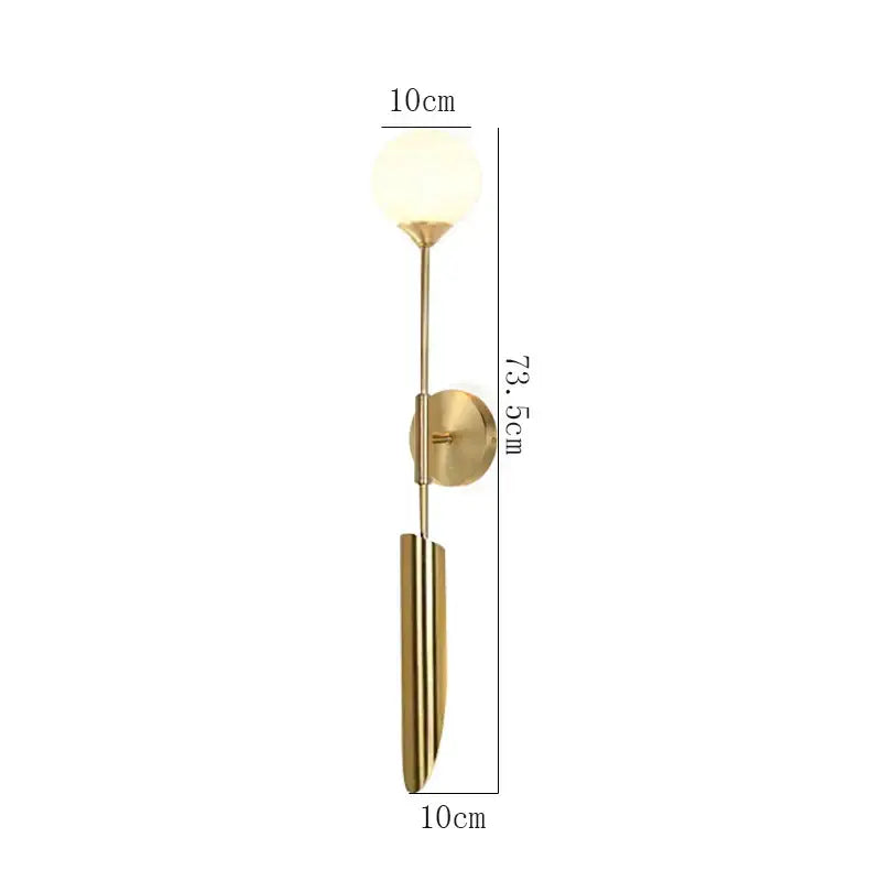Modern gold led wall lamp with frosted glass globe and minimalist design for living room wall lamp lighting