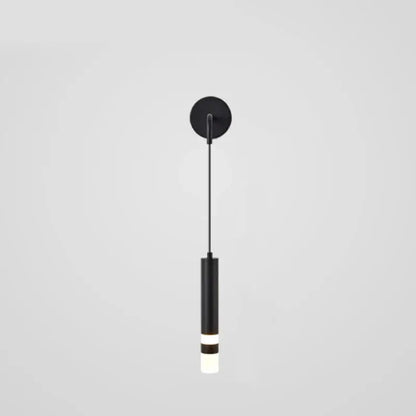 Modern gold led wall lamps featuring a black cylindrical pendant with illuminated white band for stylish decorbites led wall lighting