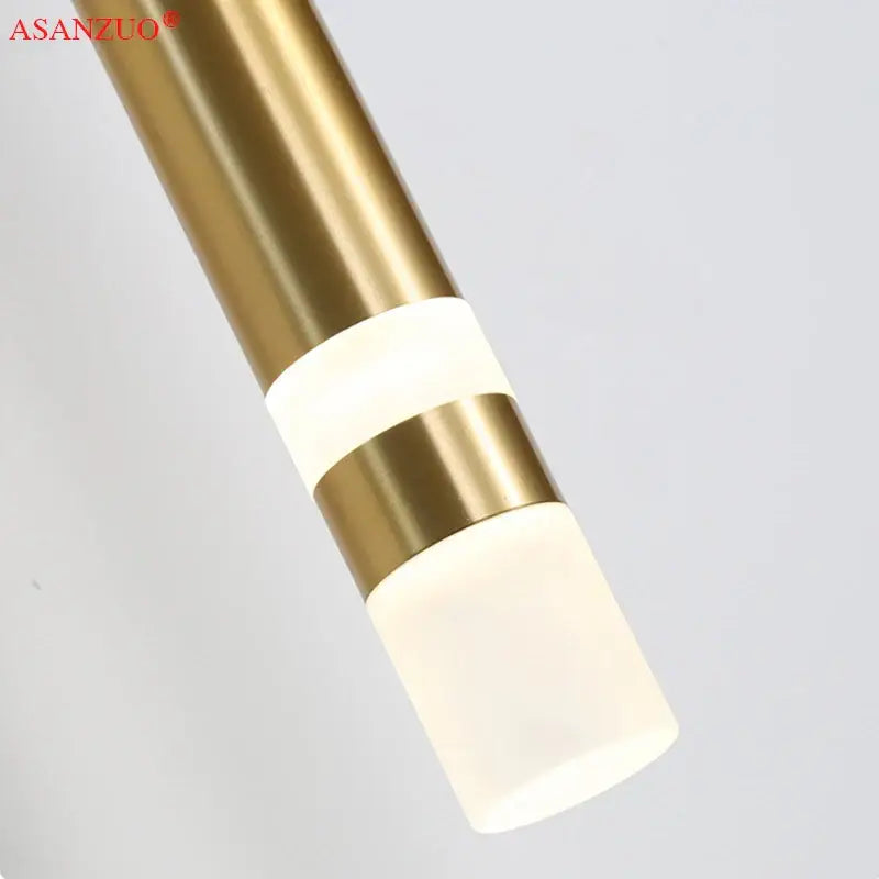 Modern gold led wall lamps featuring cylindrical pendant design with frosted glass diffuser and metallic bands for decorbites led wall lighting