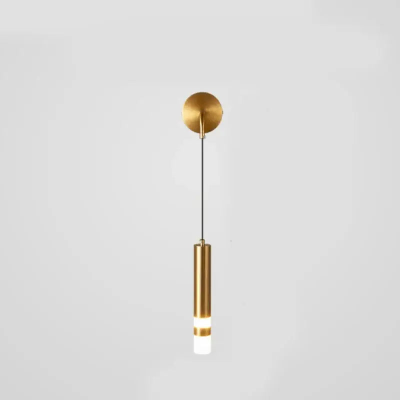 Modern gold led wall lamps featuring a gold-toned cylindrical pendant with frosted glass diffuser for bedroom decorbites led wall lighting
