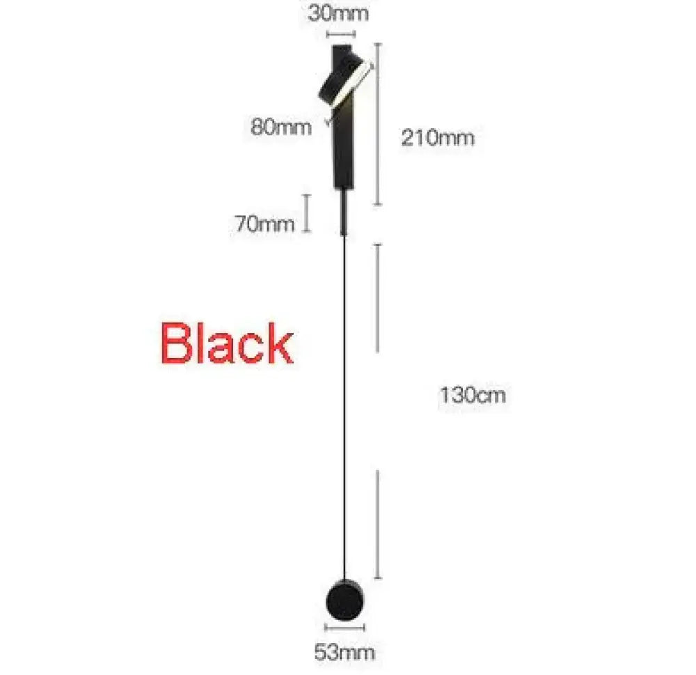 Modern gold led wall lamps for bedroom featuring a black minimalist pendant light with sleek design and long hanging chain