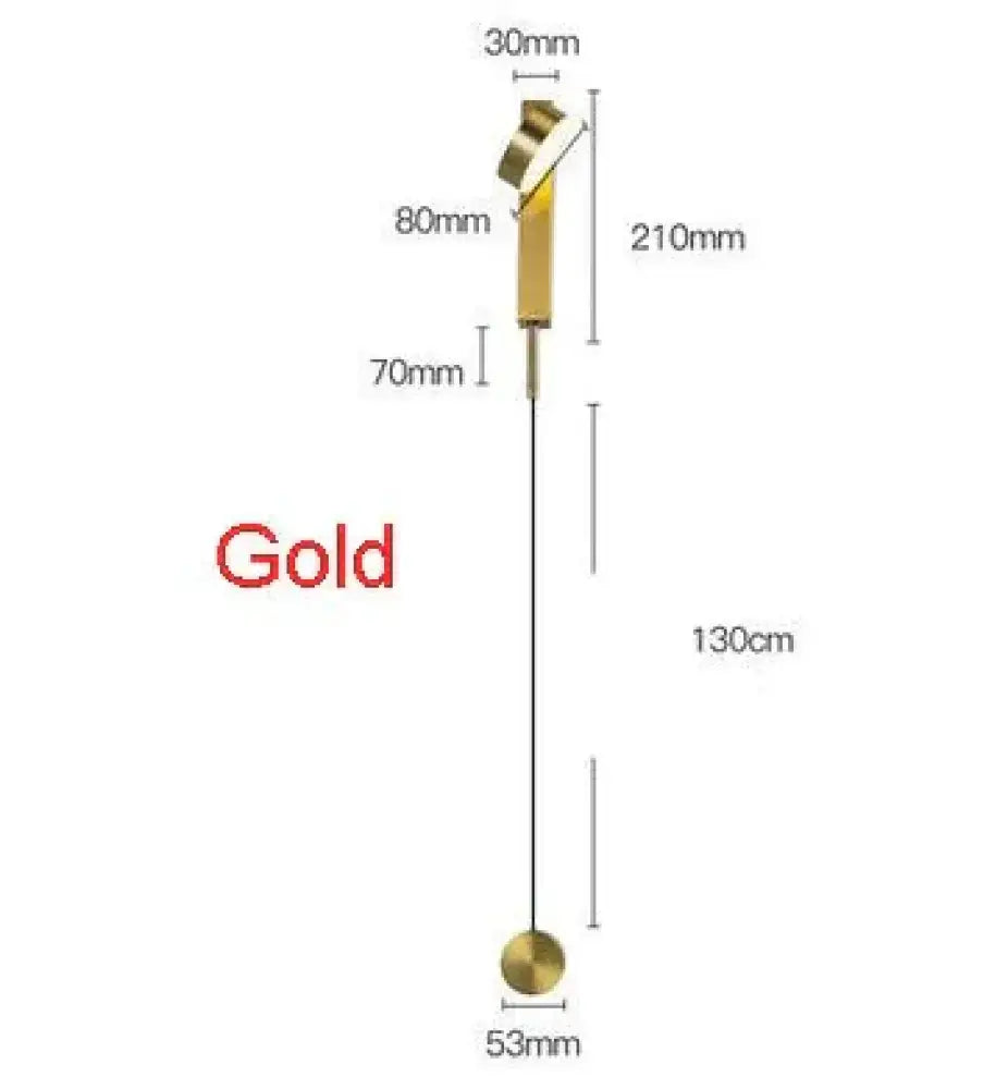 Modern gold led wall lamps featuring a sleek gold pendulum with polished metallic finish and rotating sconce light