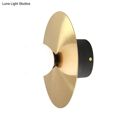 DecorBites™ DecorBites™ Modern Gold LED Wall Light Sconce with White Glass Shade - Bathroom Wall Lamp