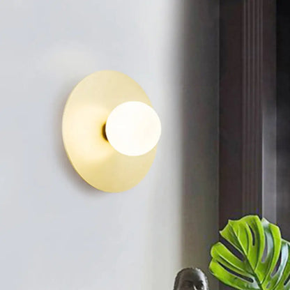 DecorBites™ DecorBites™ Modern Gold LED Wall Light Sconce with White Glass Shade - Bathroom Wall Lamp