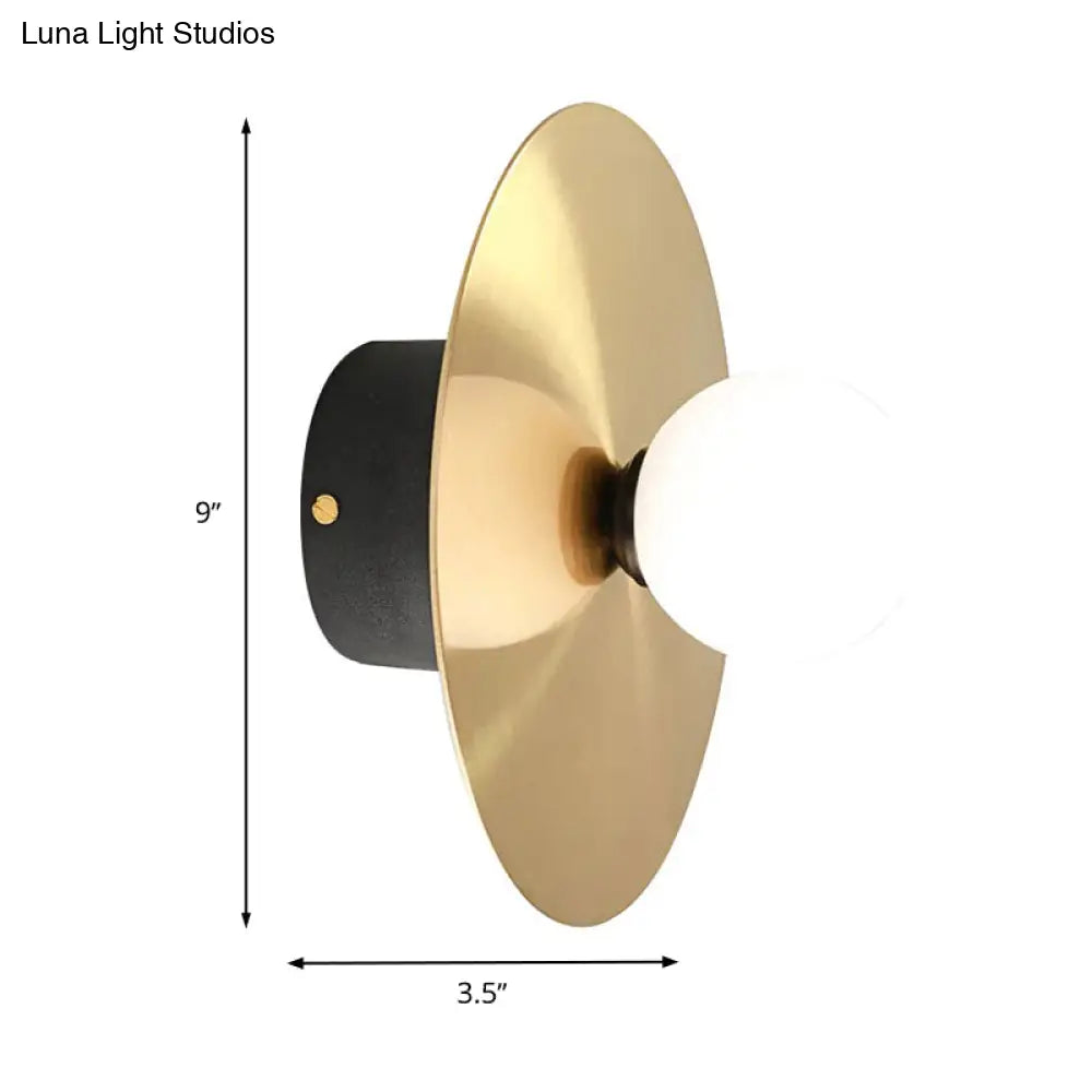 DecorBites™ DecorBites™ Modern Gold LED Wall Light Sconce with White Glass Shade - Bathroom Wall Lamp
