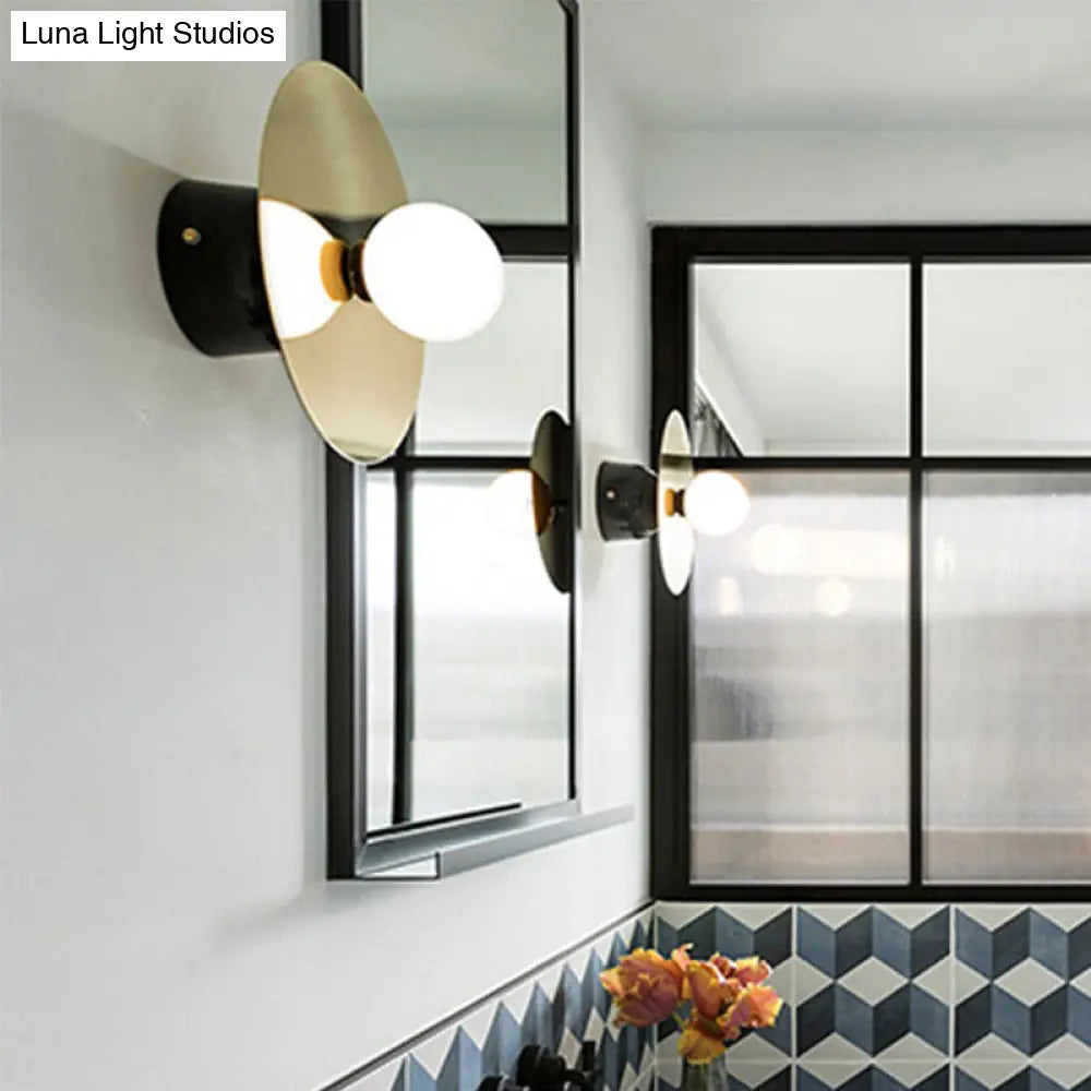 DecorBites™ DecorBites™ Modern Gold LED Wall Light Sconce with White Glass Shade - Bathroom Wall Lamp