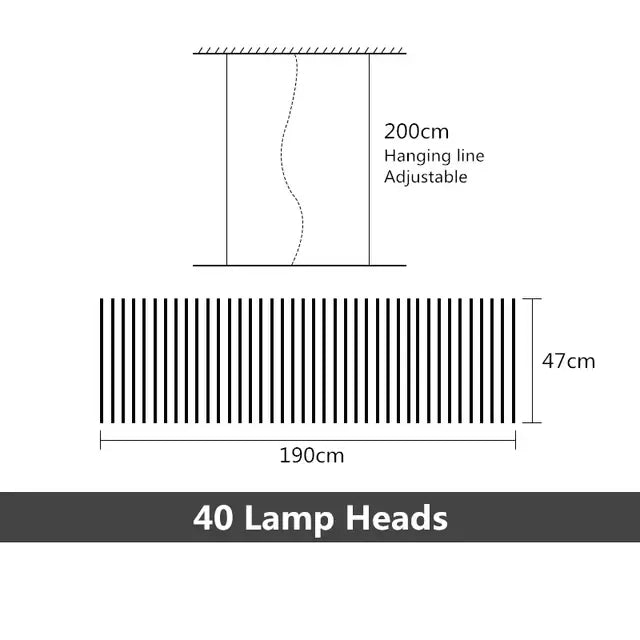 Modern gold led wave pendant chandelier with 40 lamp heads on adjustable 200cm hanging line for dining room decorbites led wave