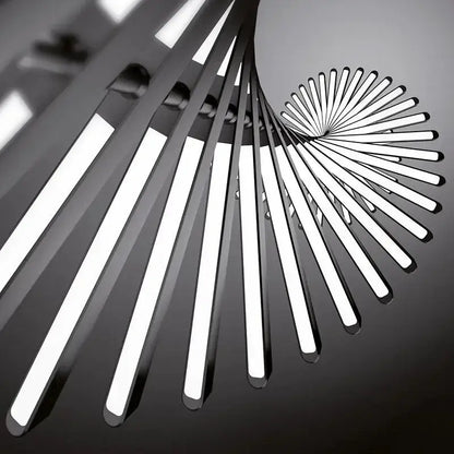Modern gold led wave pendant chandelier with sleek white led strips and dark metallic frame for dining room decorbites led wave