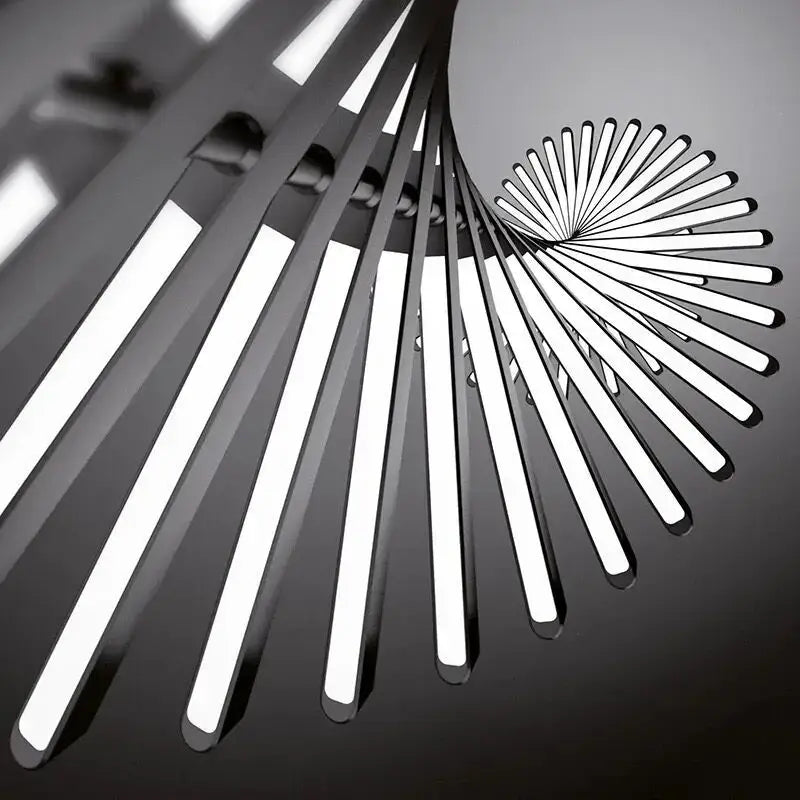 Modern gold led wave pendant chandelier with sleek white led strips and dark metallic frame for dining room decorbites led wave