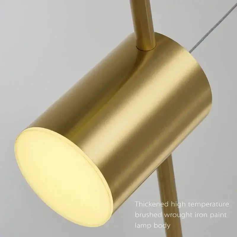Gold-colored cylindrical ceiling chandelier with brushed brass finish and dimmable led iron body for dining room decorbites dimmable led ceiling