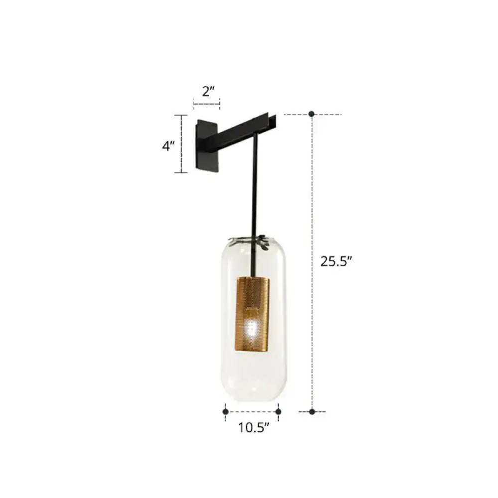 Modern gold mesh clear glass hanging light with illuminated gold mesh accent for bedroom wall sconce 220v-240v 110v-120v