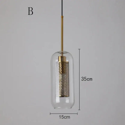 Modern gold mesh glass ball pendant light with clear glass enclosure and gold-toned rod for kitchen dining decorbites glass ball pendant