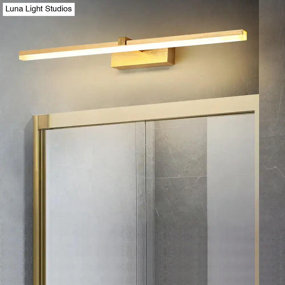 DecorBites sleek gold vanity light fixture with modern metal led rectangular design for stylish bath lighting