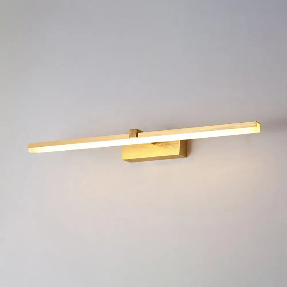 DecorBites sleek gold vanity light fixture metal led wall sconce with modern rectangular design for bath lighting