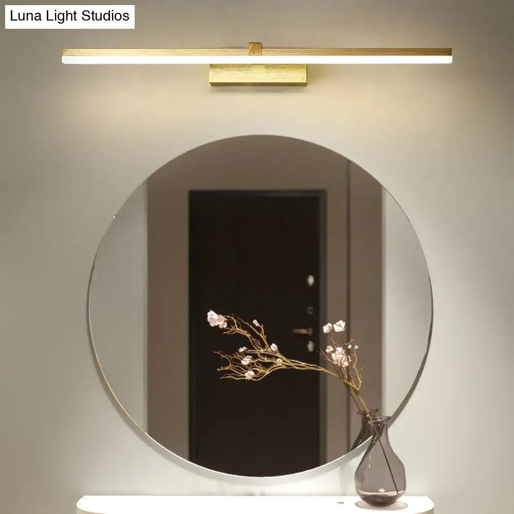 DecorBites sleek gold vanity light fixture with metal led modern design for stylish bath lighting in bathroom