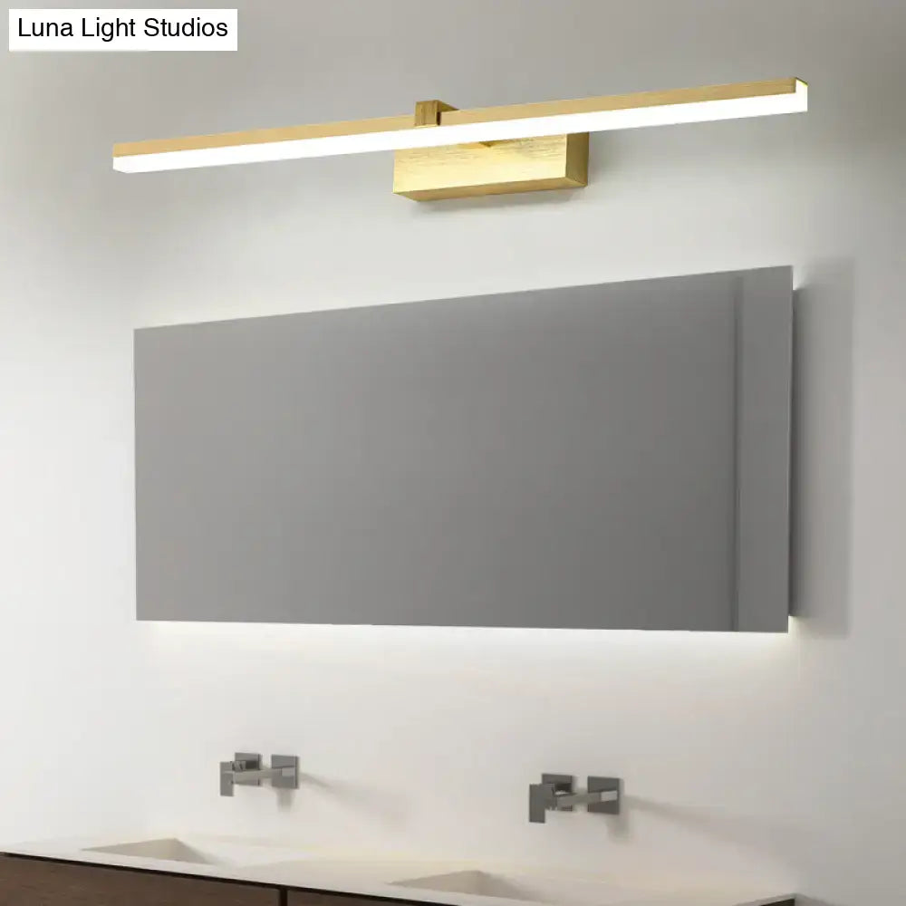 DecorBites sleek gold vanity light fixture with metal led rectangular design for modern bath lighting