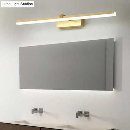 DecorBites sleek gold vanity light fixture with metal led rectangular design for modern bath lighting