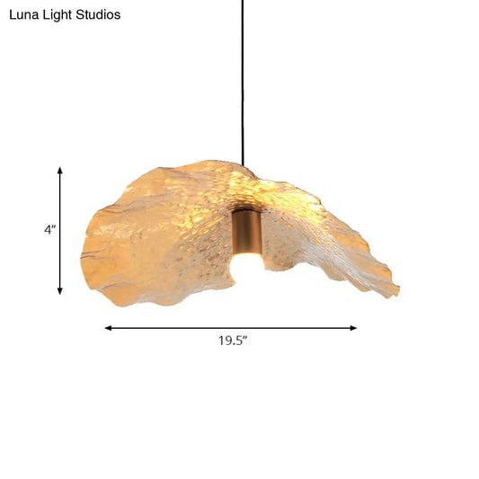 مصباح معلق عصري على شكل ورقة لوتس من المعدن الذهبي للمطبخ وغرفة الدراسة