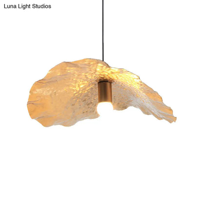 مصباح معلق عصري على شكل ورقة لوتس من المعدن الذهبي للمطبخ وغرفة الدراسة
