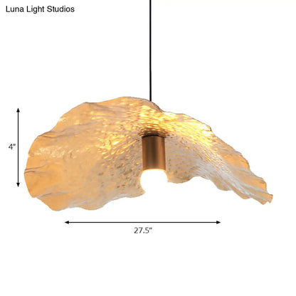 مصباح معلق عصري على شكل ورقة لوتس من المعدن الذهبي للمطبخ وغرفة الدراسة