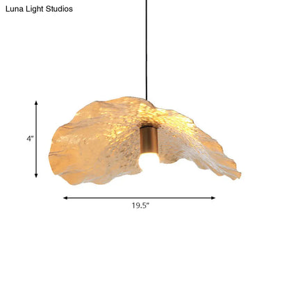 مصباح معلق عصري على شكل ورقة لوتس من المعدن الذهبي للمطبخ وغرفة الدراسة
