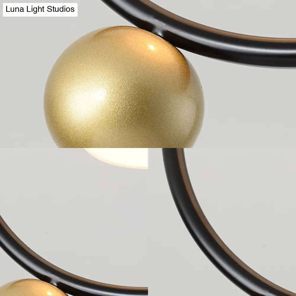 DecorBites™ DecorBites™ Modern Gold Metal Ring Flush Mount with Glass Dome Lampshade and 1 Bulb