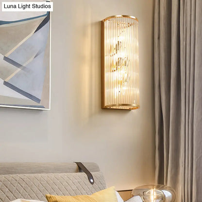 DecorBites™ DecorBites™ Modern Gold Metal Wall Sconce with Crystalline Multi Light for Bedroom