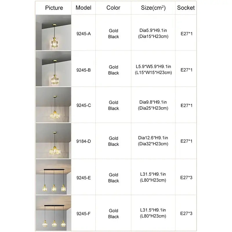 Modern gold mini crystal pendant light with elegant gold and black crystal design for bedroom chandelier decorbites gold mini
