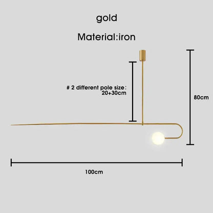 Gold minimalist iron chandelier pendant light with sleek design 80cm height 100cm span for dining room decorbites black
