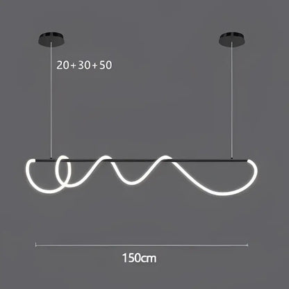 Modern gold minimalist led neon rope pendant light with sleek black frame and glowing white led strip for kitchen decorbites gold minimalist pendant lights