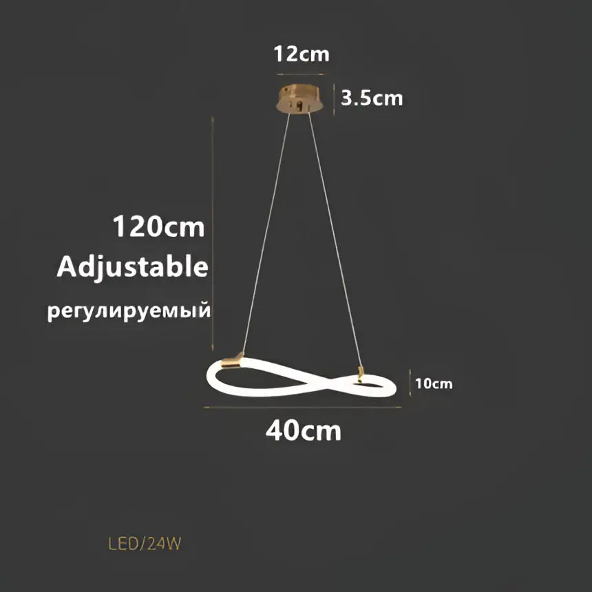 Modern gold minimalist led infinity-loop pendant light with brass finish and white led strip lighting for kitchen decorbites gold minimalist pendant lights
