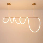 Gold minimalist led pendant light with glowing white led neon rope design for modern kitchen decorbites gold minimalist