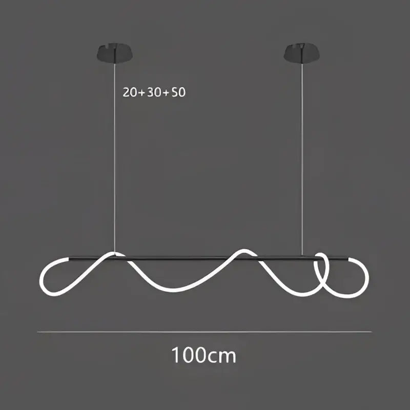 Modern white led pendant lights with sleek wavy design and black hardware complement decorbites gold minimalist led rope light