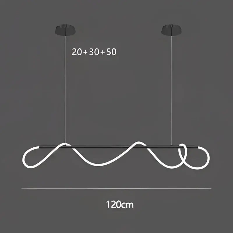 Modern white led pendant lights with sleek wavy design and black mounting hardware for decorbites gold minimalist led kitchen decor
