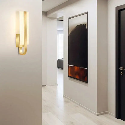Modern gold minimalist led wall lamp with a sleek design ideal for bedroom aisle lighting and wall lamp decor