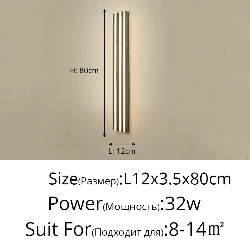 Modern gold minimalist led wall lamp with three vertical metallic strips emitting warm light for bedroom and corridor decorbites led wall lamp