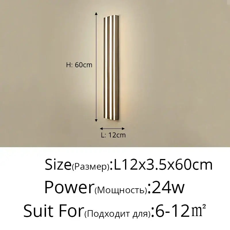 Modern gold minimalist led wall lamp with three vertical led strips in metallic finish for bedroom and corridor decorbites led wall