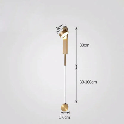 Modern gold minimalist led wall lamp with an adjustable gold-finished floor lamp design for living room art lighting
