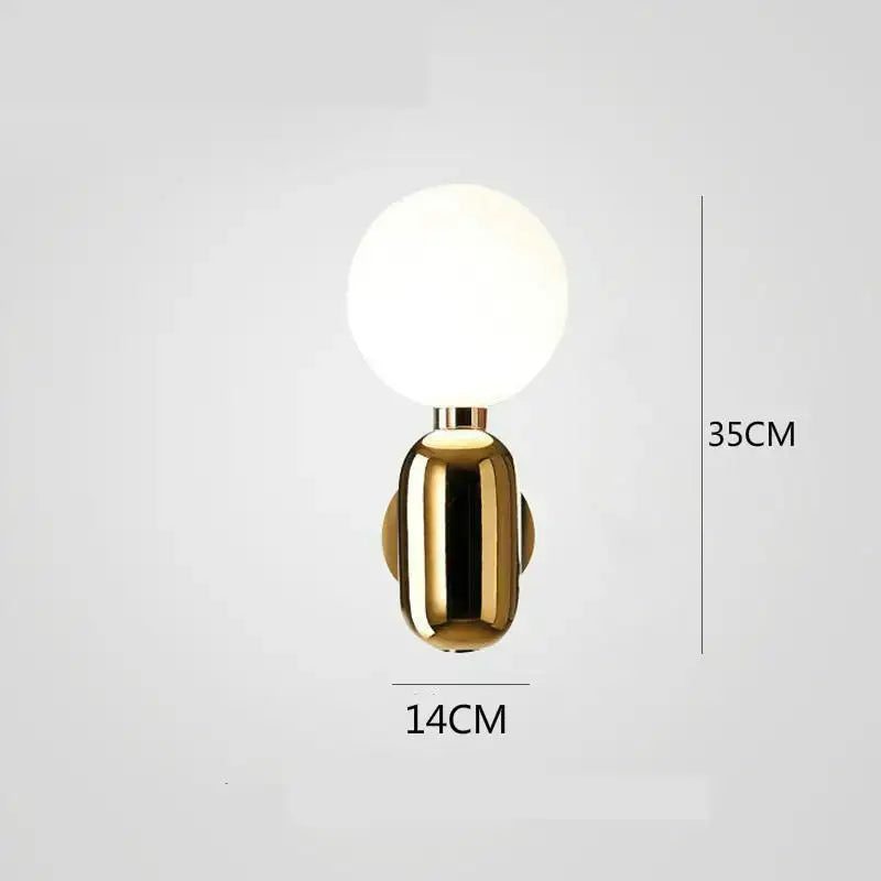 Modern gold wall lamp with frosted glass globe shade decorbites gold mirror ball wall lamp for bedroom decor