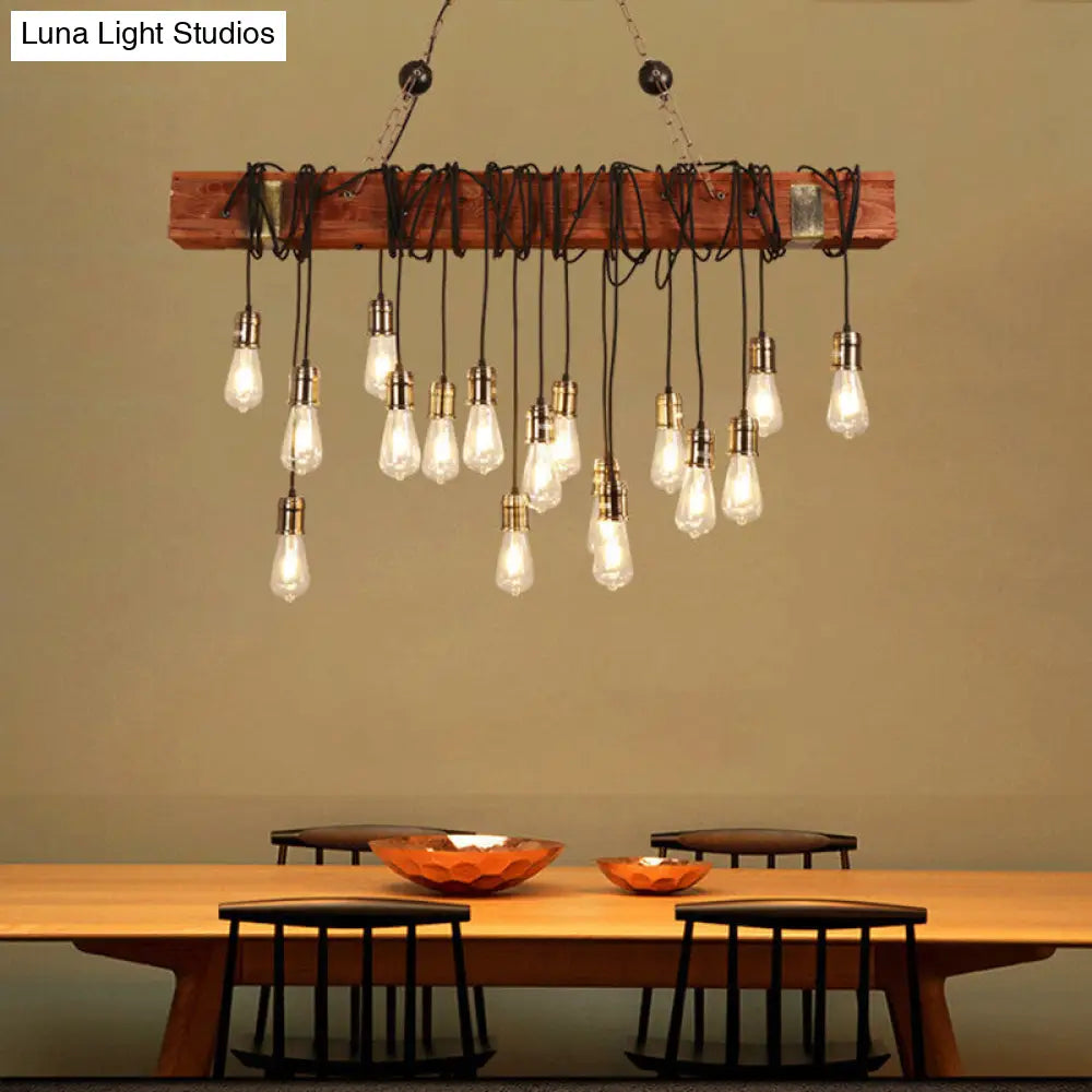 Modern Gold Pendant Light for Kitchen Island with Open Bulb Design