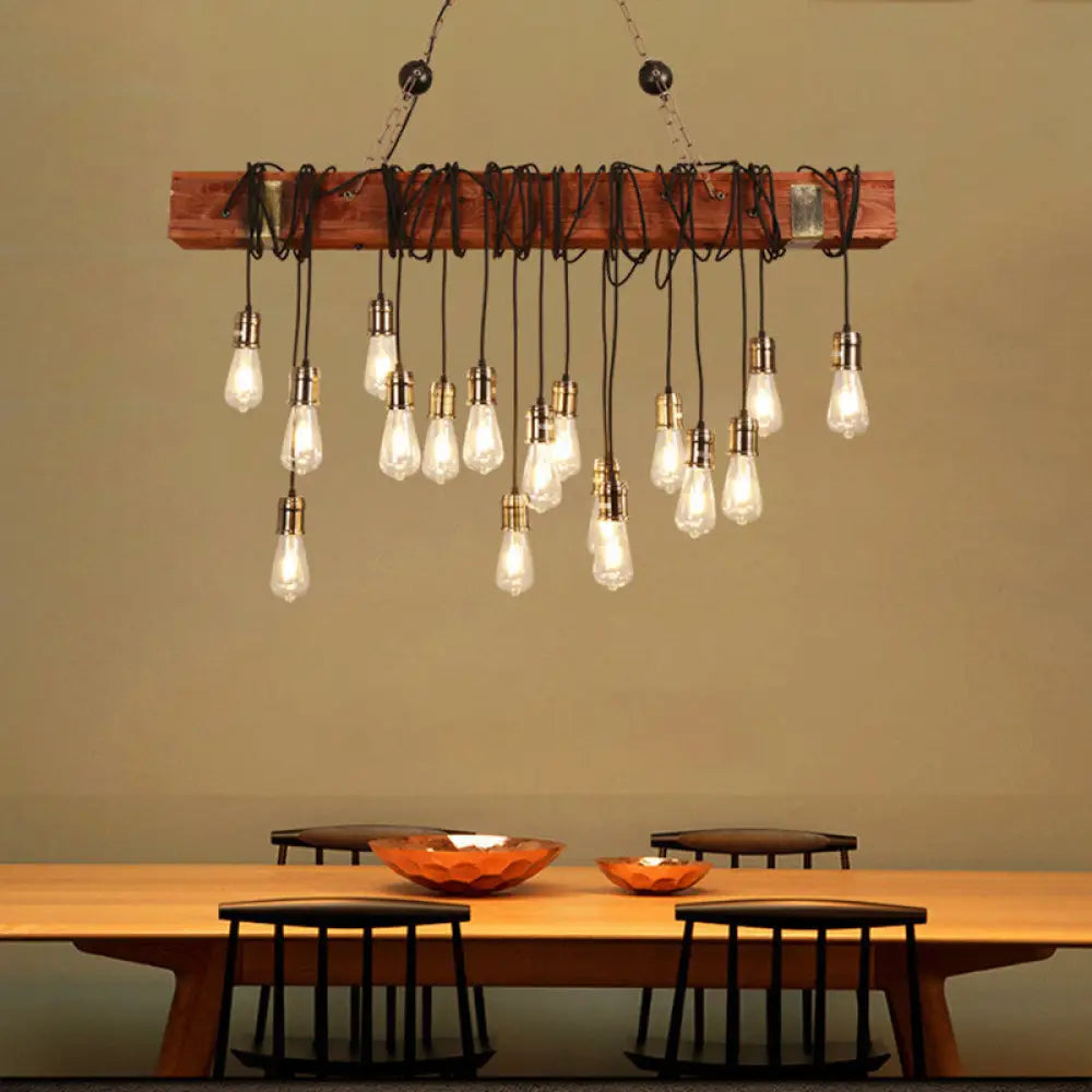 Modern Gold Pendant Light for Kitchen Island with Open Bulb Design