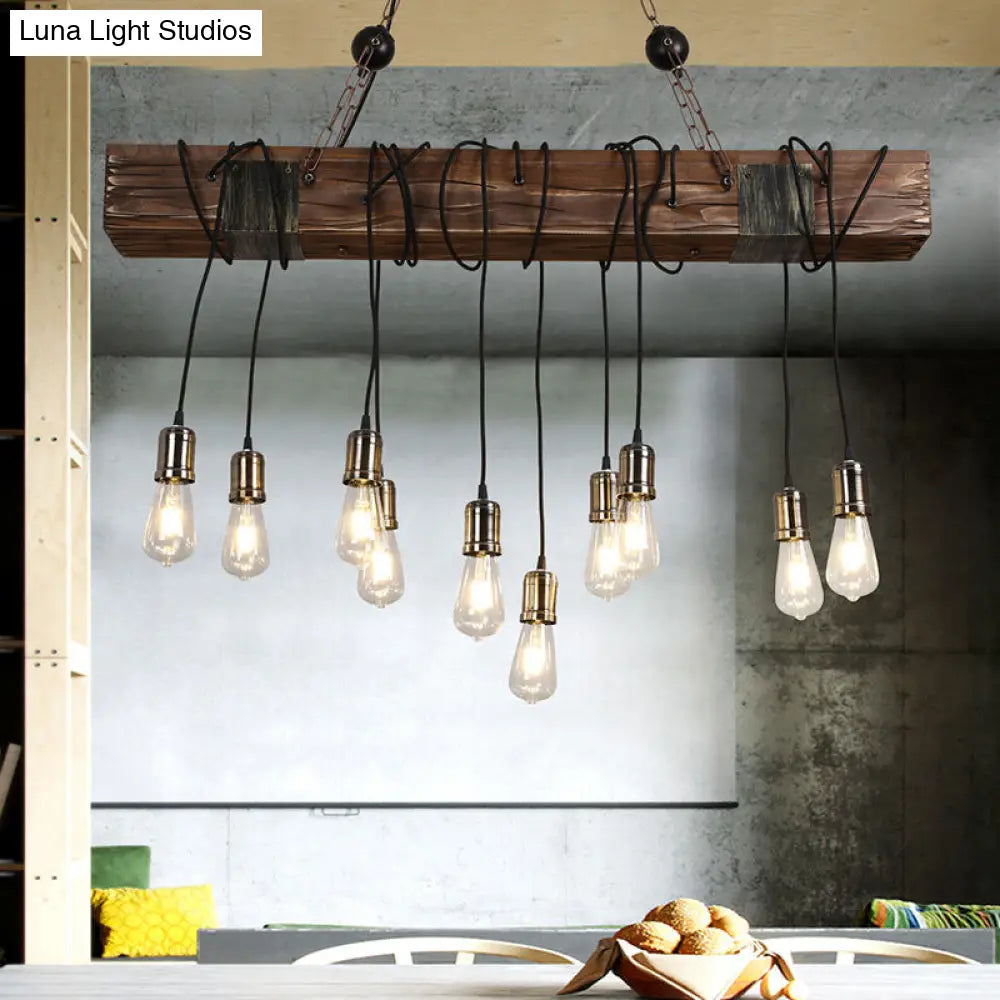 Modern Gold Pendant Light for Kitchen Island with Open Bulb Design