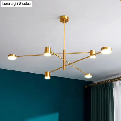 Modern Gold Pendant Light with Flat Discs - Hanging Ceiling Fixture