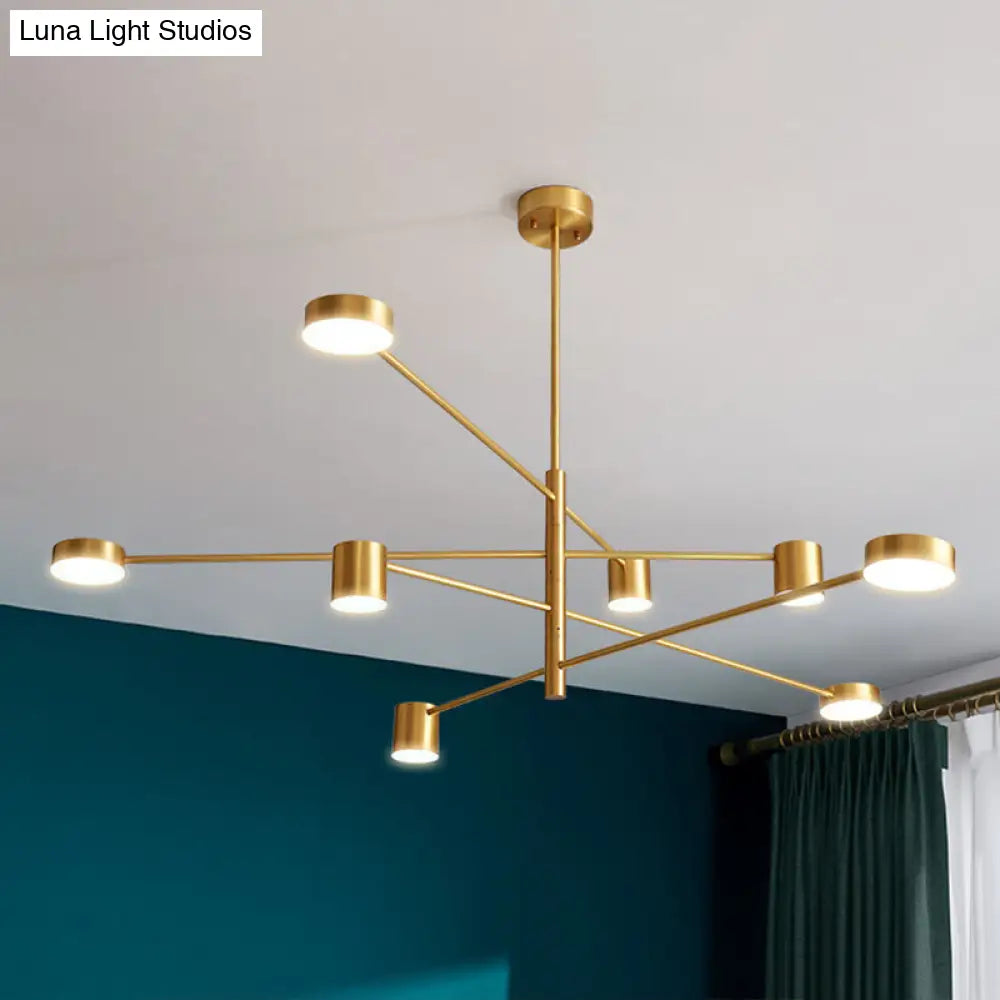 Modern Gold Pendant Light with Flat Discs - Hanging Ceiling Fixture