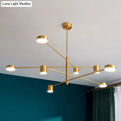 Modern Gold Pendant Light with Flat Discs - Hanging Ceiling Fixture